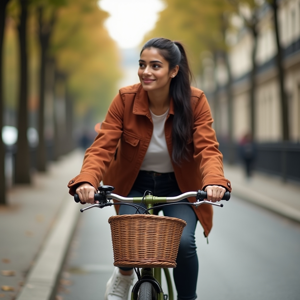 Cycliste urbain dans les rues de Paris
